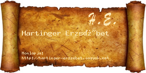 Hartinger Erzsébet névjegykártya
